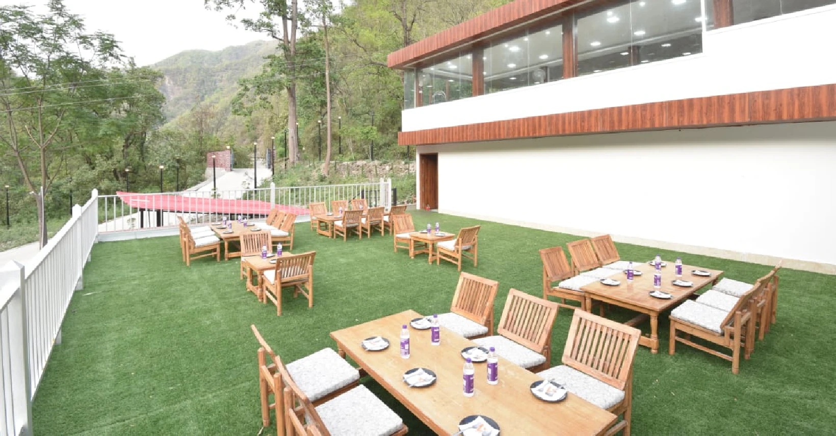 Riverside Premium Resort lawn view Rishikesh